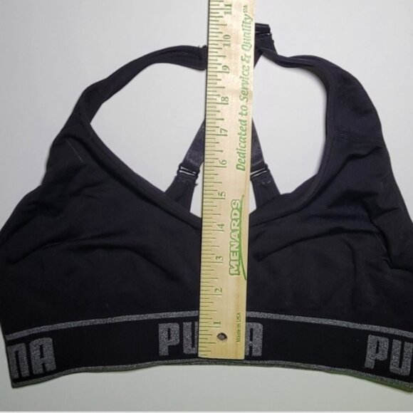 Puma Womens Black Athletic Exercise Sports Bra Size Medium - Picture 8 of 10